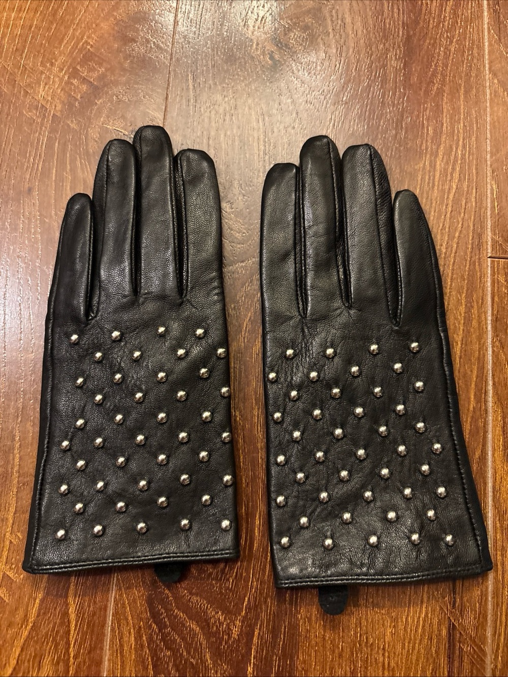 Express Black Leather Studded Women's Gloves